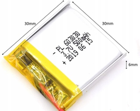 bateria smartwatcha Q629 603030 3.7V 500mAh LiPo